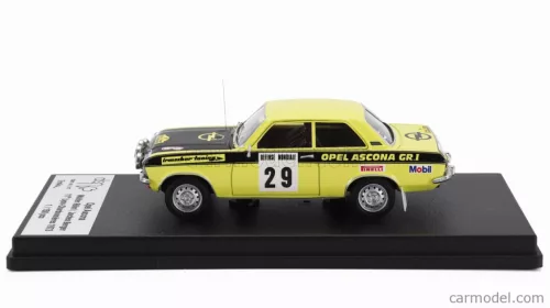 OPEL  ASCONA (night version) N 29 RALLY LYON CHARBONNIERES 1973 WALTER ROHL - JOCHEN BERGER  YELLOW BLACK