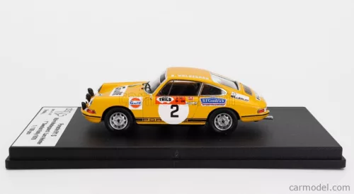 PORSCHE  911S COUPE (night version) N 2 WINNER RALLY SWEDISH 1970 BJORN WALDEGAARD - LARS HELMER  YELLOW