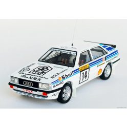   AUDI  QUATTRO COUPE N 14 RALLY 1000 LAKES 1986 LASSE LAMPI - PENTTI KUUKKALA  WHITE LIGHT BLUE