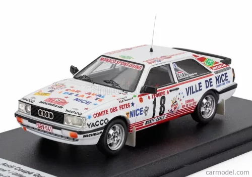 AUDI  QUATTRO COUPE N 18 RALLY MONTECARLO 1987 TCHINE - GILLES THIMONIER  WHITE