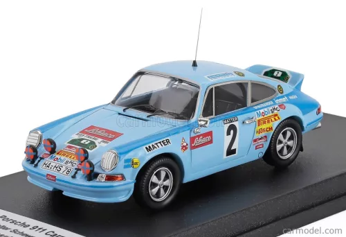 PORSCHE  911 CARRERA RS COUPE (night version) N 2 WINNER RALLY HUNSRUCK 1976 HEINZ WALTER SCHEWE - WOLFANG DRUBA  LIGHT BLUE