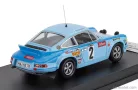PORSCHE  911 CARRERA RS COUPE (night version) N 2 WINNER RALLY HUNSRUCK 1976 HEINZ WALTER SCHEWE - WOLFANG DRUBA  LIGHT BLUE