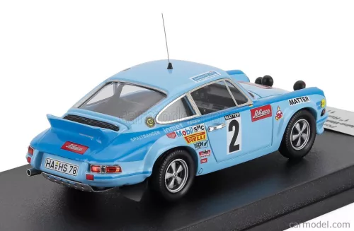 PORSCHE  911 CARRERA RS COUPE (night version) N 2 WINNER RALLY HUNSRUCK 1976 HEINZ WALTER SCHEWE - WOLFANG DRUBA  LIGHT BLUE