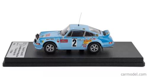 PORSCHE  911 CARRERA RS COUPE (night version) N 2 WINNER RALLY HUNSRUCK 1976 HEINZ WALTER SCHEWE - WOLFANG DRUBA  LIGHT BLUE