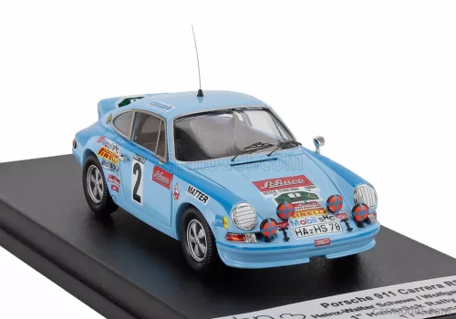 PORSCHE  911 CARRERA RS COUPE (night version) N 2 WINNER RALLY HUNSRUCK 1976 HEINZ WALTER SCHEWE - WOLFANG DRUBA  LIGHT BLUE