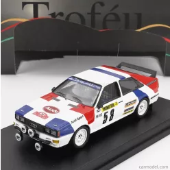   AUDI  QUATTRO (night version) N 58 RALLY MONTECARLO 1983 JACQUES BRIY - JACQUES HENUSET  WHITE BLUE RED