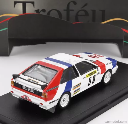 AUDI  QUATTRO (night version) N 58 RALLY MONTECARLO 1983 JACQUES BRIY - JACQUES HENUSET  WHITE BLUE RED