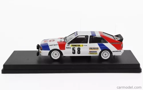 AUDI  QUATTRO (night version) N 58 RALLY MONTECARLO 1983 JACQUES BRIY - JACQUES HENUSET  WHITE BLUE RED