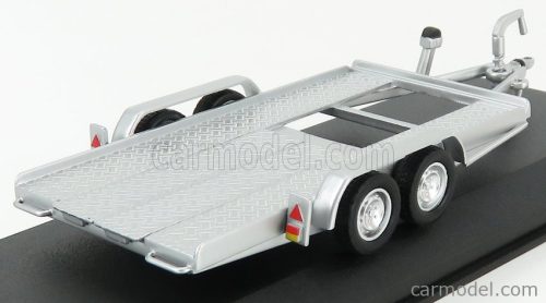 ACCESSORIES  CARRELLO TRASPORTO AUTO - CAR TRANSPORTER TRAILER SILVER WHEELS - CAR NOT INCLUDED  SILVER BLACK