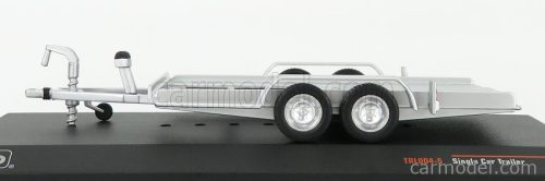 ACCESSORIES  CARRELLO TRASPORTO AUTO - CAR TRANSPORTER TRAILER SILVER WHEELS - CAR NOT INCLUDED  SILVER BLACK