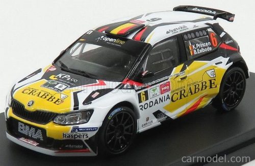 SKODA  FABIA R5 N 6 RALLY YPRES 2018 K.PRINCEN - B.EELBODE  WHITE BLACK YELLOW