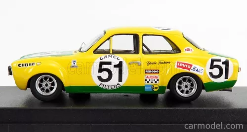 FORD ENGLAND  ESCORT MKI N 51 24h SPA FRANCORCHAMPS 1971 H.AKERSLOOT - Y.FONTAINE  YELLOW GREEN