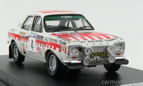 FORD ENGLAND  ESCORT MKI BLAUPUNKT TEAM COLT RACING WINNER RALLY 1000 LAKES 1973 T.MAKINEN - H.LIDDON  WHITE RED