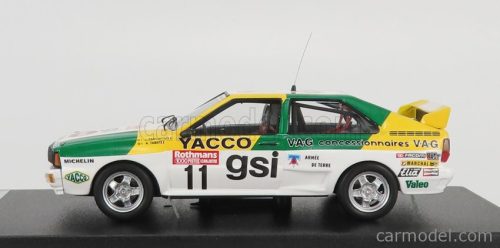 AUDI  QUATTRO N 11 RALLY 1000 PISTES 1983 J.PANCIATICI - A.TABET  WHITE GREEN YELLOW