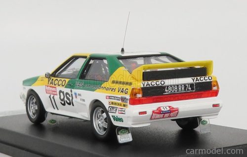 AUDI  QUATTRO N 11 RALLY 1000 PISTES 1983 J.PANCIATICI - A.TABET  WHITE GREEN YELLOW