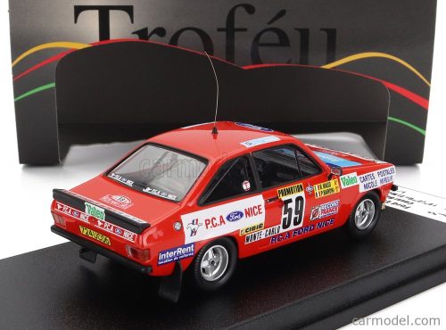 FORD ENGLAND  ESCORT MKII RS2000 (night version) N 59 RALLY MONTECARLO 1982 C.BARONI - R.BAUD  RED