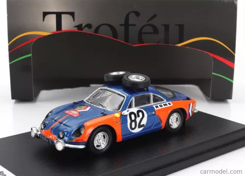 RENAULT  A110 ALPINE (night version) N 82 RALLY MONTECARLO 1973 UMBERTO DE BONIS - MARIA T-PELOSSA  BLUE ORANGE