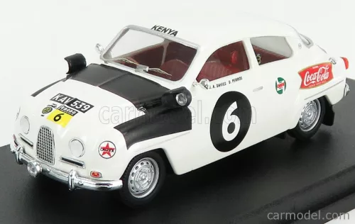SAAB  96 N 6 RALLY EAST AFRICAN SAFARI 1962 J.A.DAVIES - D.PERROS  WHITE BLACK