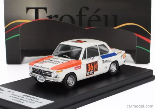 BMW  2002 Ti N 36 RALLY LONDRA-MESSICO 1970 PETER KUBE - LOTHAR RANFT  WHITE BLUE RED