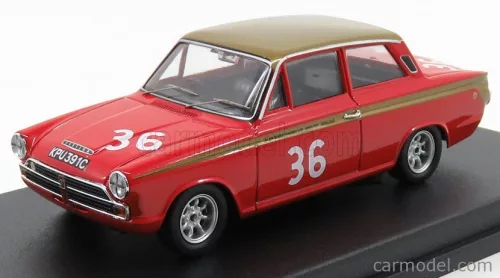 FORD ENGLAND  LOTUS CORTINA N 36 SNETTERTON 1966 J.STEWART  RED GOLD