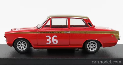 FORD ENGLAND  LOTUS CORTINA N 36 SNETTERTON 1966 J.STEWART  RED GOLD