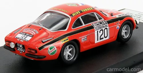 RENAULT  A110 ALPINE N 120 RALLY RAC LOMBARD 1972 J.PRICE - M.TURNER  ORANGE BLACK