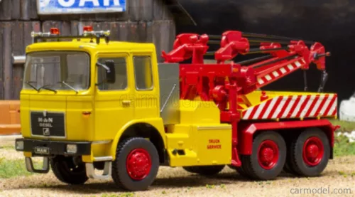 MAN  F8 26.281 TRACTOR TRUCK 3-ASSI 1982 - CARRO ATTREZZI - WRECKER ROAD SERVICE  YELLOW RED