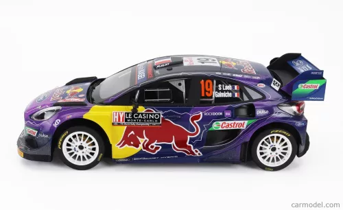 FORD ENGLAND  PUMA RALLY1 RED BULL TEAM FORD WORLD RALLY M-SPORT N 19 WINNER RALLY MONTECARLO 2022 S.LOEB - I.GALMICHE  PURPLE YELLOW BLACK