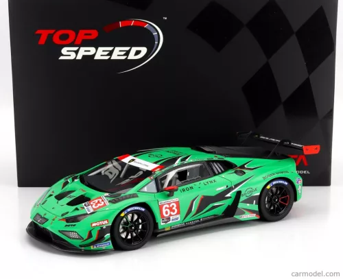 LAMBORGHINI  HURACAN GT3 EVO2 TEAM IRON LYNX N 63 IMSA 24h DAYTONA 2023 M.BORTOLOTTI - A.CALDARELLI -R.GROSJEAN - J.PEPPER  GREEN