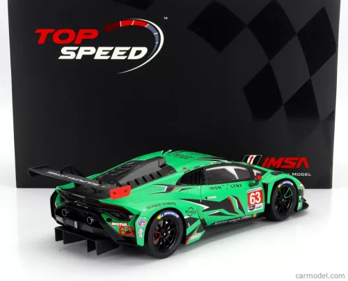 LAMBORGHINI  HURACAN GT3 EVO2 TEAM IRON LYNX N 63 IMSA 24h DAYTONA 2023 M.BORTOLOTTI - A.CALDARELLI -R.GROSJEAN - J.PEPPER  GREEN