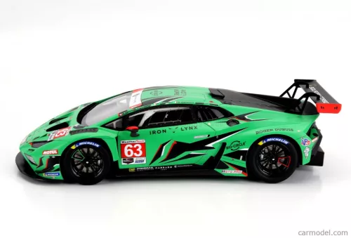 LAMBORGHINI  HURACAN GT3 EVO2 TEAM IRON LYNX N 63 IMSA 24h DAYTONA 2023 M.BORTOLOTTI - A.CALDARELLI -R.GROSJEAN - J.PEPPER  GREEN