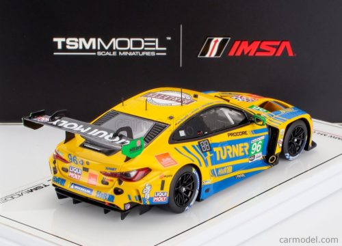 BMW  4-SERIES M4 GT3 3.0L TWIN TURBO TEAM TURNER MOTORSPORT N 96 IMSA 24h DAYTONA 2024 MICHAEL DINAN - ROBBY FOLEY - PATRICK GALLAGHER - JENS KLINGMANN  YELLOW BLUE