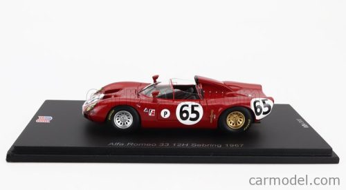 ALFA ROMEO  33 SPIDER TEAM AUTODELTA N 65 12h SEBRING 1967 A.DE ADAMICH - T.ZECCOLI  RED