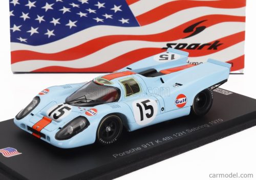 PORSCHE  917K TEAM JOHN WYER AUTOMOTIVE ENGINEERING LTD. GULF N 15 12h SEBRING 1970 JO SIFFERT - PEDRO RODRIGUEZ - LEO KINNUNEN  LIGHT BLUE ORANGE