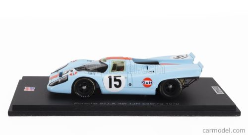 PORSCHE  917K TEAM JOHN WYER AUTOMOTIVE ENGINEERING LTD. GULF N 15 12h SEBRING 1970 JO SIFFERT - PEDRO RODRIGUEZ - LEO KINNUNEN  LIGHT BLUE ORANGE