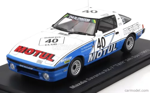 MAZDA  SAVANNA RX-7 TEAM MOTUL TWR N 40 WINNER 24h SPA 1981 TOM WALKINSHAW - PIERRE DIEUDONNE  WHITE BLUE