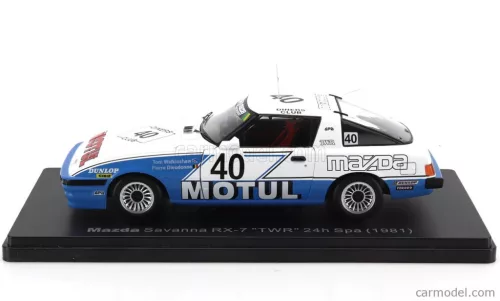 MAZDA  SAVANNA RX-7 TEAM MOTUL TWR N 40 WINNER 24h SPA 1981 TOM WALKINSHAW - PIERRE DIEUDONNE  WHITE BLUE
