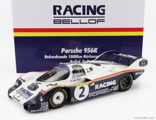 PORSCHE  956K TEAM PORSCHE RACING N 2 1000km NURBURGRING RECORD LAP NORDSCHLEIFE 6:11,13 min 1983 STEFAN BELLOF - DEREK BELL  WHITE BLUE