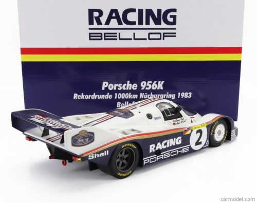 PORSCHE  956K TEAM PORSCHE RACING N 2 1000km NURBURGRING RECORD LAP NORDSCHLEIFE 6:11,13 min 1983 STEFAN BELLOF - DEREK BELL  WHITE BLUE