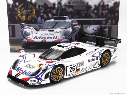 PORSCHE  911 GT1-98 3.2L TURBO TEAM PORSCHE AG MOBIL-1 N 26 WINNER 24h LE MANS 1998 ALLAN McNISH - LAURENT AIELLO - STEPHANE ORTELLI  WHITE BLUE RED