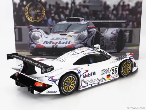 PORSCHE  911 GT1-98 3.2L TURBO TEAM PORSCHE AG MOBIL-1 N 26 WINNER 24h LE MANS 1998 ALLAN McNISH - LAURENT AIELLO - STEPHANE ORTELLI  WHITE BLUE RED