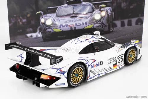 PORSCHE  911 GT1-98 3.2L TURBO TEAM PORSCHE AG MOBIL-1 N 25 2nd 24h LE MANS 1998 UWE ALZEN - JORG MULLER - BOB WOLLEK  WHITE BLUE RED
