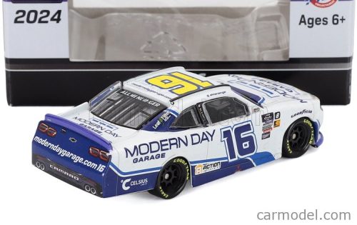 CHEVROLET  CAMARO TEAM MODERN DAY GARAGE N 16 NASCAR CUP SERIES 2024 AJ ALLMENDINGER  WHITE BLUE