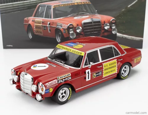 MERCEDES BENZ  300 SEL 6.8 TEAM MERCEDES AMG N 1 24h NURBURGRING 1972 HANS HEYER - THOMAS BETZLER  RED