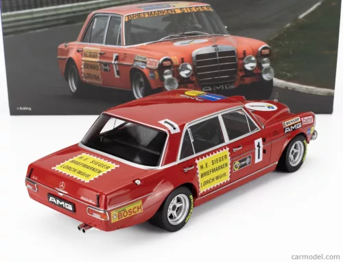 MERCEDES BENZ  300 SEL 6.8 TEAM MERCEDES AMG N 1 24h NURBURGRING 1972 HANS HEYER - THOMAS BETZLER  RED