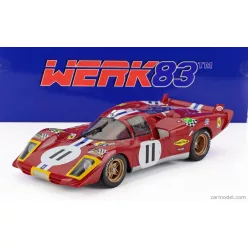   FERRARI  512S 5.0L V12 LONG TAIL TEAM N.A.R.T.H. NORTH AMERICAN RACING N 11 4th 24h LE MANS 1970 RONNIE BUCKNUM - SAM POSEY  RED