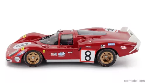 FERRARI  512S 5.0L V12 LONG TAIL TEAM SEFAC SPA FERRARI N 8 24h LE MANS 1970 ARTURO MERZIARIO - CLAY REGAZZONI  RED