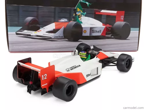 McLAREN  F1  MP4/4 HONDA N 12 (AYRTON SENNA'S CAR) DEMO RUN INTERLAGOS BRAZILIAN GP 2019 BRUNO SENNA  WHITE RED