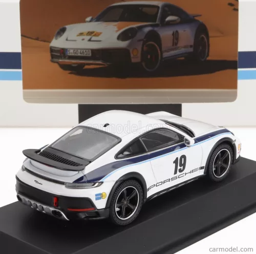 PORSCHE  911 992 COUPE N 19 RALLY DAKAR DESIGN 2022  WHITE BLUE