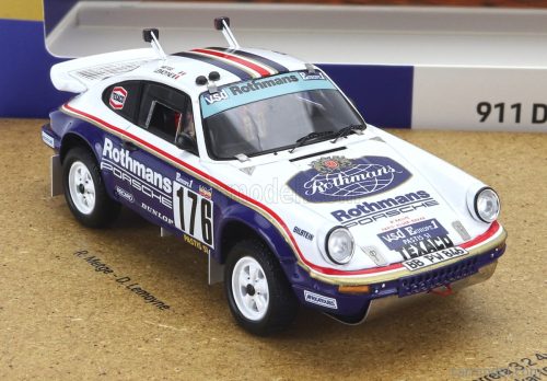 PORSCHE  SET 2X 911 953 ROTHMANS N 176 WINNER RALLY DAKAR 1984 RENE METGE - DOMINIQUE LEMOYNE + 911 992 N 953 ROUGHROADS RALLY DAKAR 2023  WHITE BLUE RED